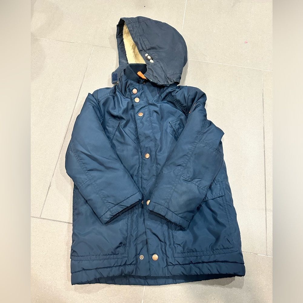 H&M blue parka jacket size 6-7 y